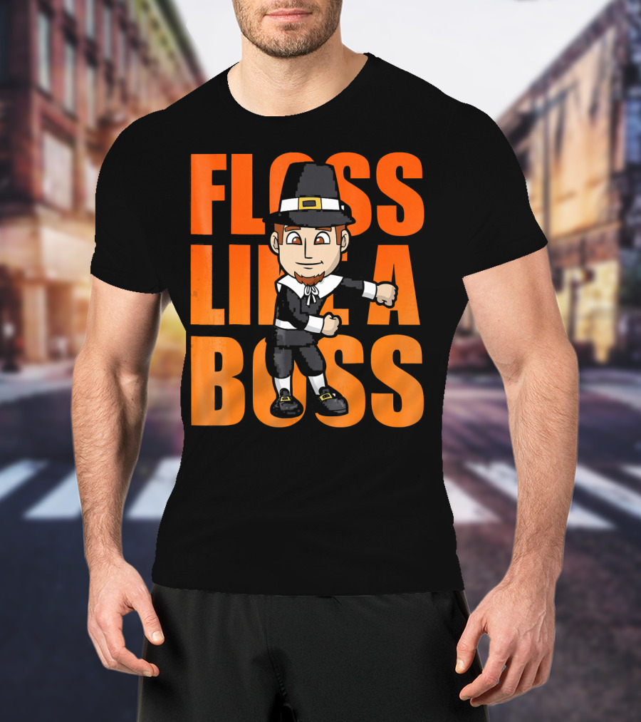 Floss Like A Boss Flossing Pilgrim Dance T-Shirt