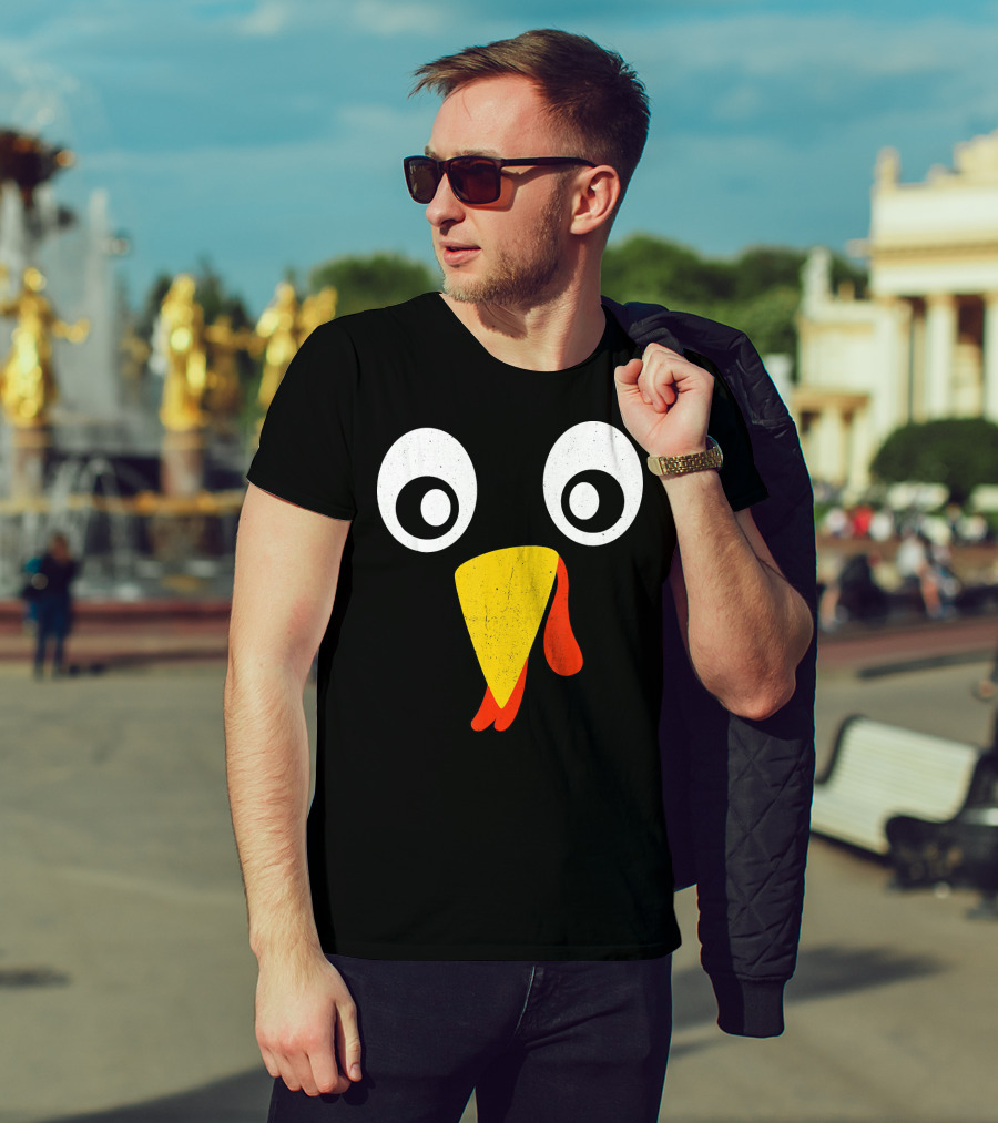 Turkey Face Pilgrim Eyes Beak And Wattle T-Shirt