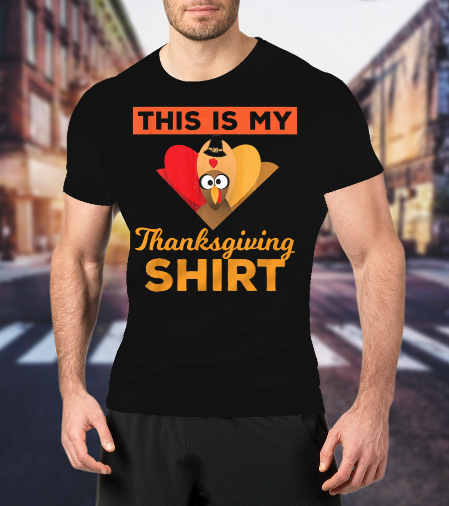 This Is My Thanksgiving Shirt Funny Runaway Turkey T-Shirt