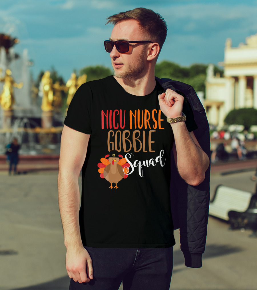 NICU Nurse Gobble Squad Thanksgiving T-Shirt