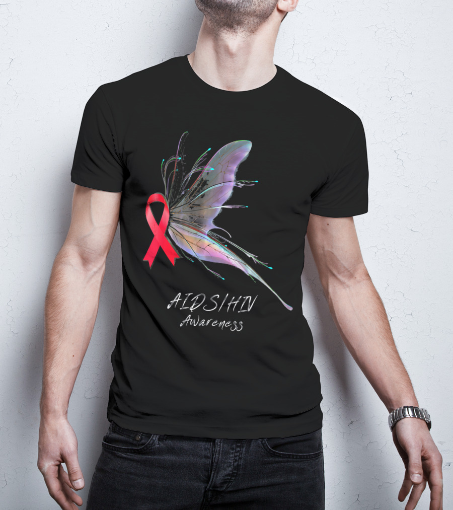 AIDSHIV Awareness Butterfly T-Shirt
