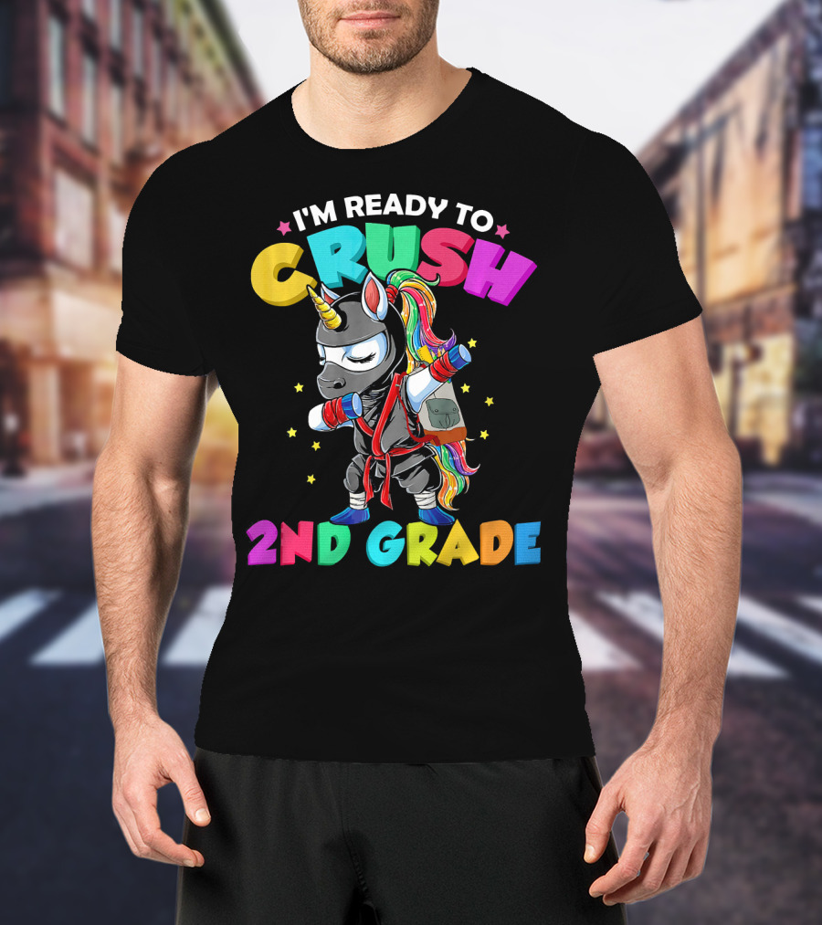 I'm Ready To Crush 2nd Grade Dabbing Unicorn Ninja T-Shirt
