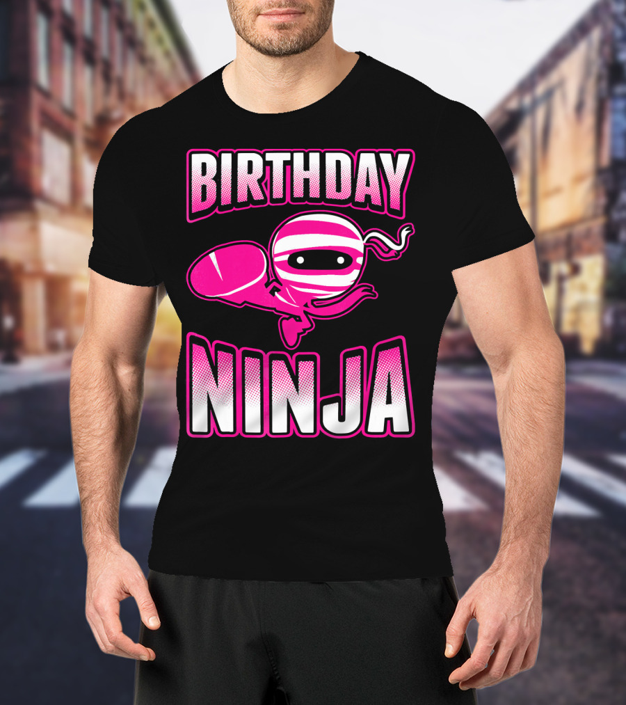 Birthday Ninja Pink Ninja Japa T-Shirt