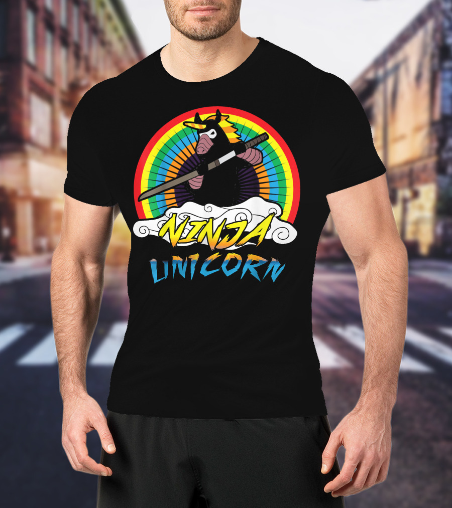 Ninja Unicorn Rainbow Samurai T-Shirt
