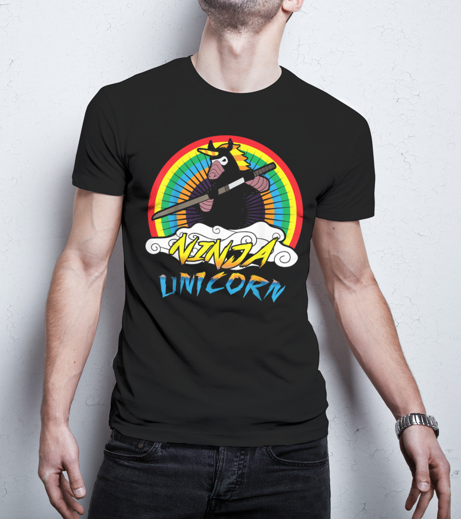 Ninja Unicorn Rainbow Samurai T-Shirt