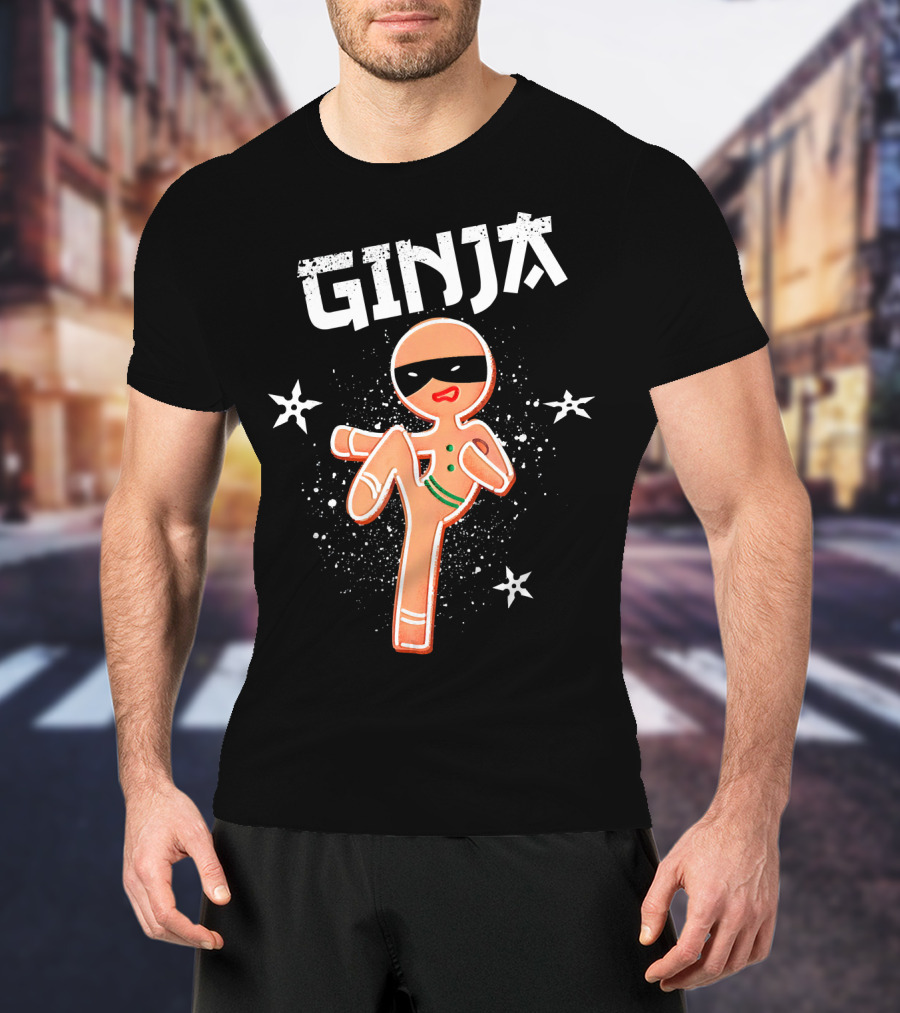 Ginja Ninja Martial Arts Gingerbread Kicker T-Shirt