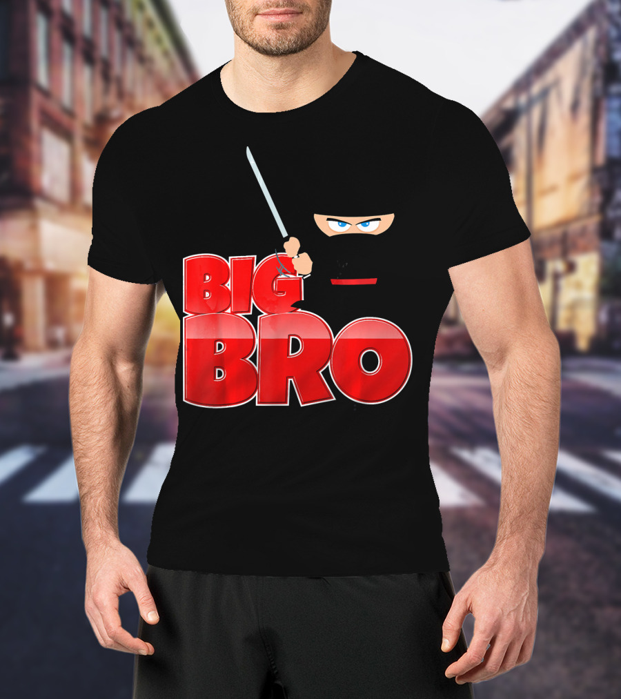 Big Bro Ninja Big Brother With Sword And Mask T-Shirt