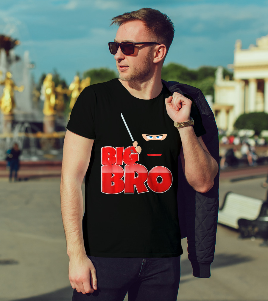 Big Bro Ninja Big Brother With Sword And Mask T-Shirt