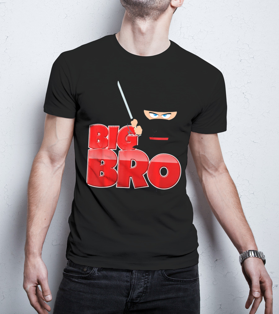 Big Bro Ninja Big Brother With Sword And Mask T-Shirt
