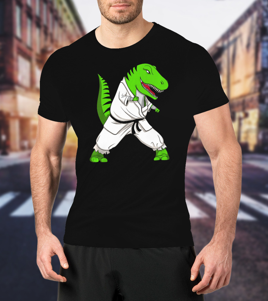 T Rex Dinosaur Karate Ninja Martial Arts Gi T-Shirt