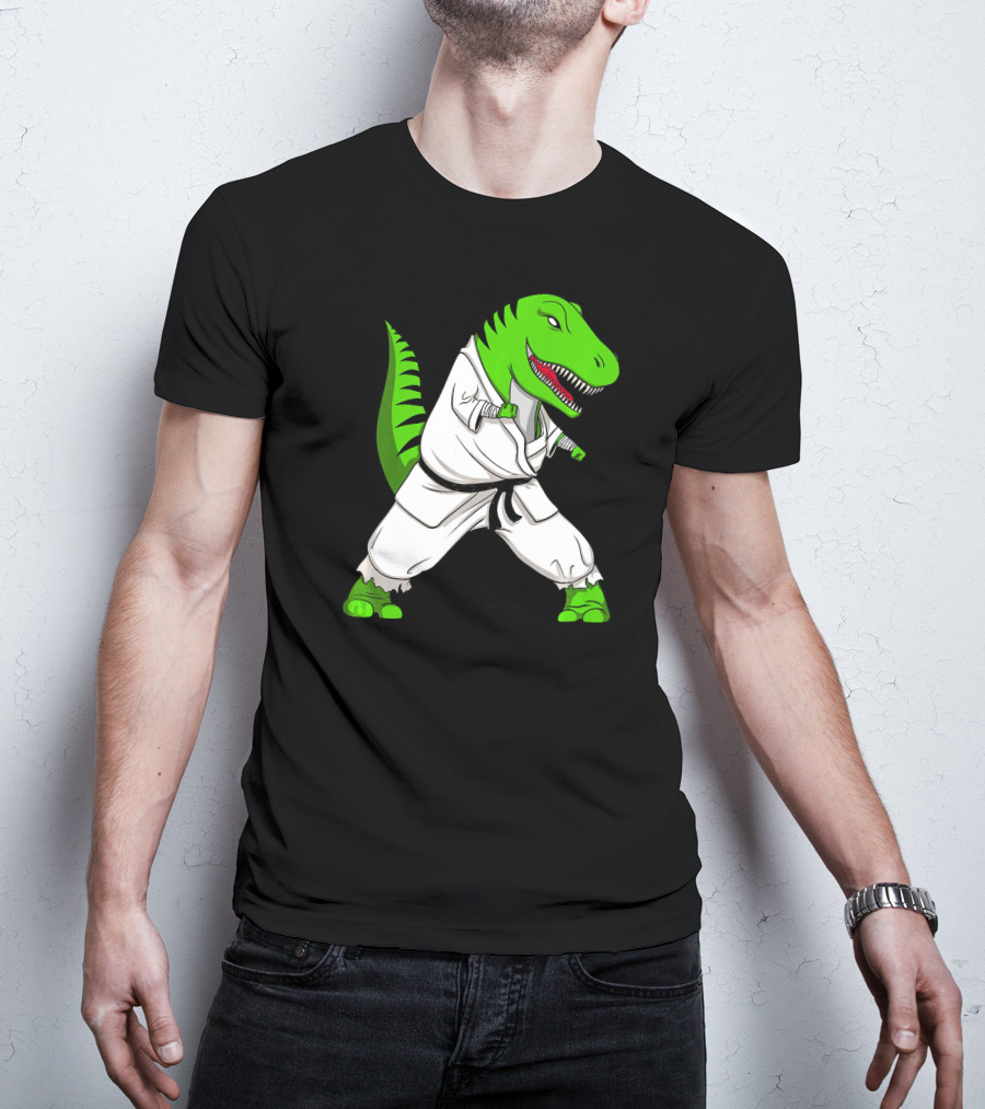 T Rex Dinosaur Karate Ninja Martial Arts Gi T-Shirt