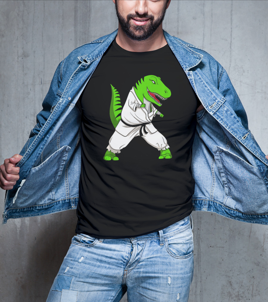 T Rex Dinosaur Karate Ninja Martial Arts Gi T-Shirt