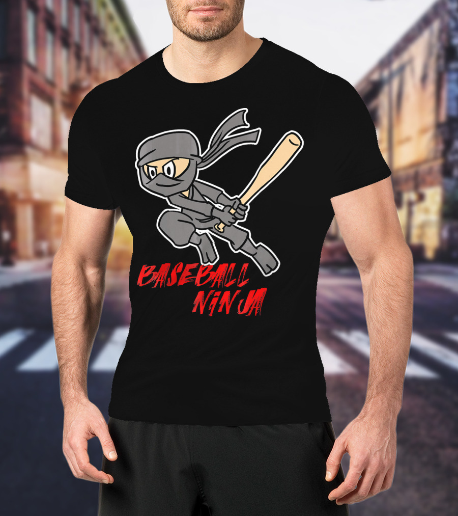 Baseball Ninja Funny Sport Game League Action T-Shirt