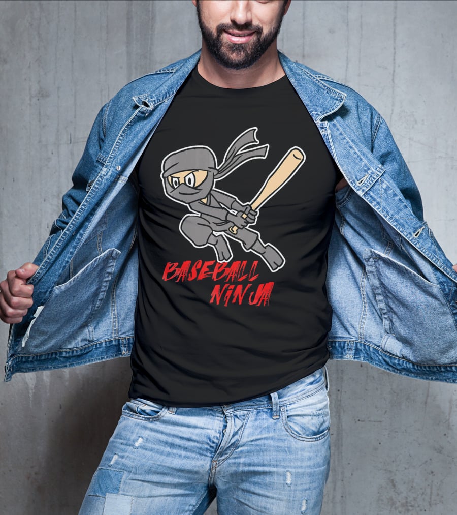 Baseball Ninja Funny Sport Game League Action T-Shirt