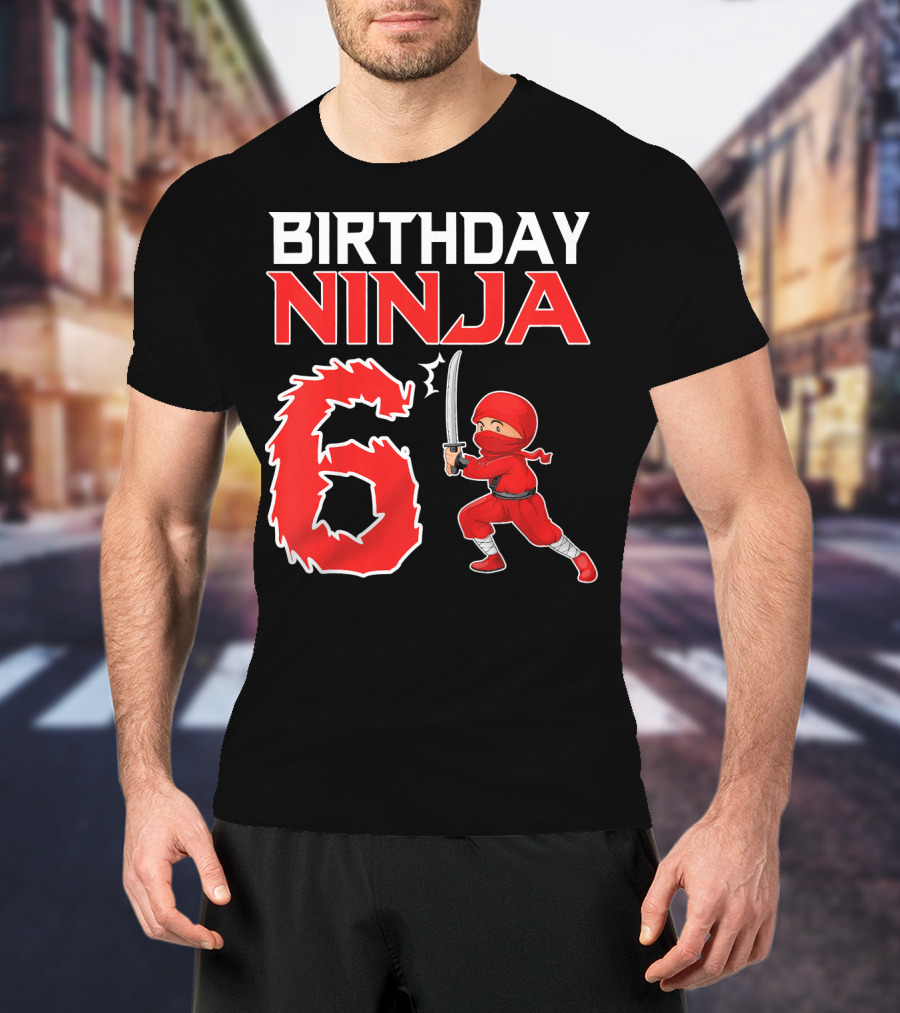 Birthday Ninja 6 Years Old Boy T-Shirt