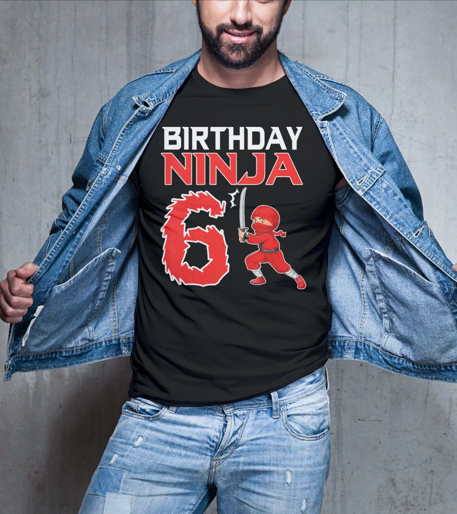 Birthday Ninja 6 Years Old Boy T-Shirt