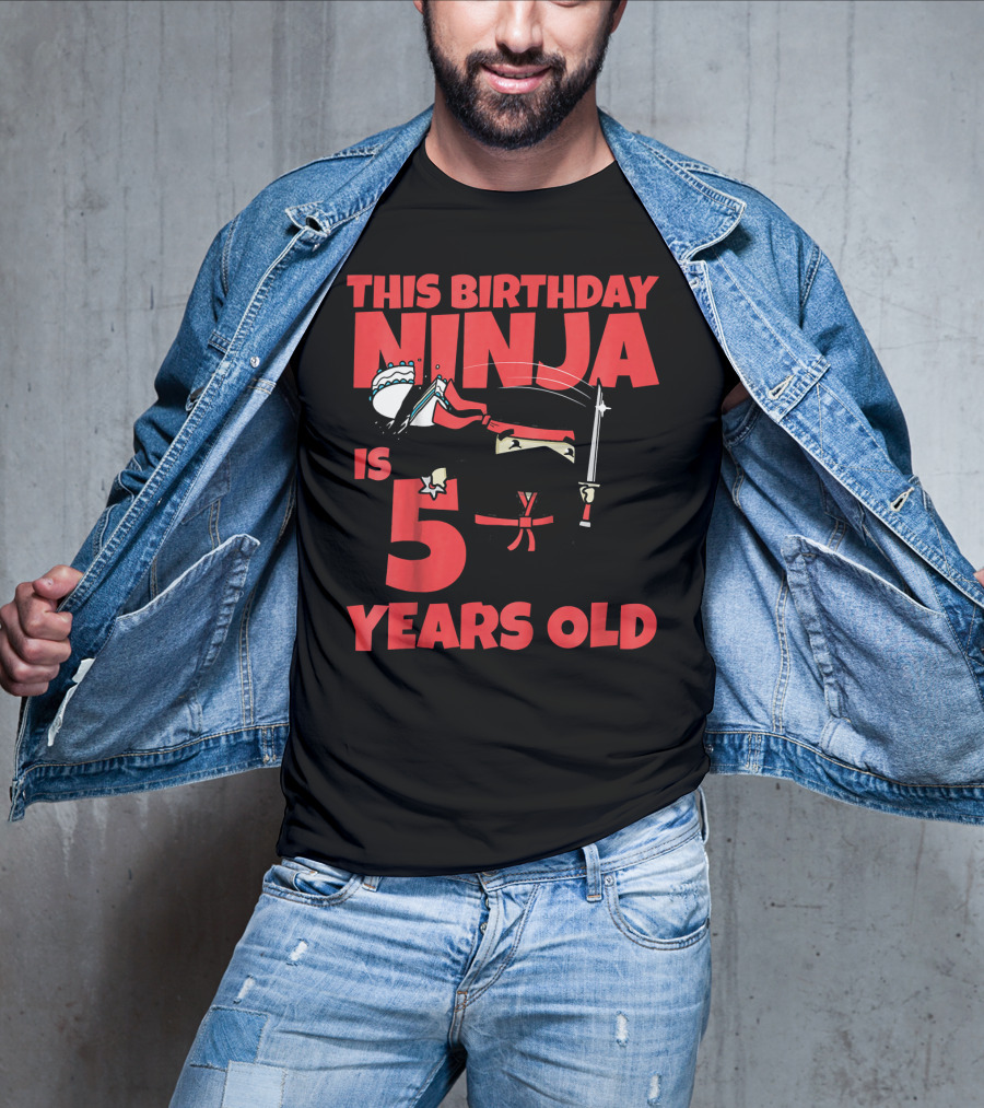 This Birthday Ninja Is 5 Years Old T-Shirt