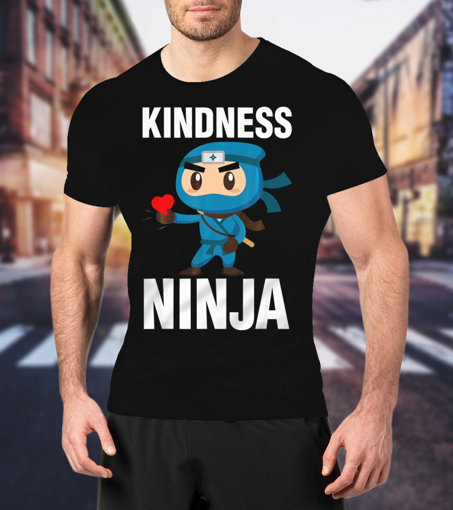 Kindness Ninja Anti Bullying Kids School Hero With Heart T-Shirt