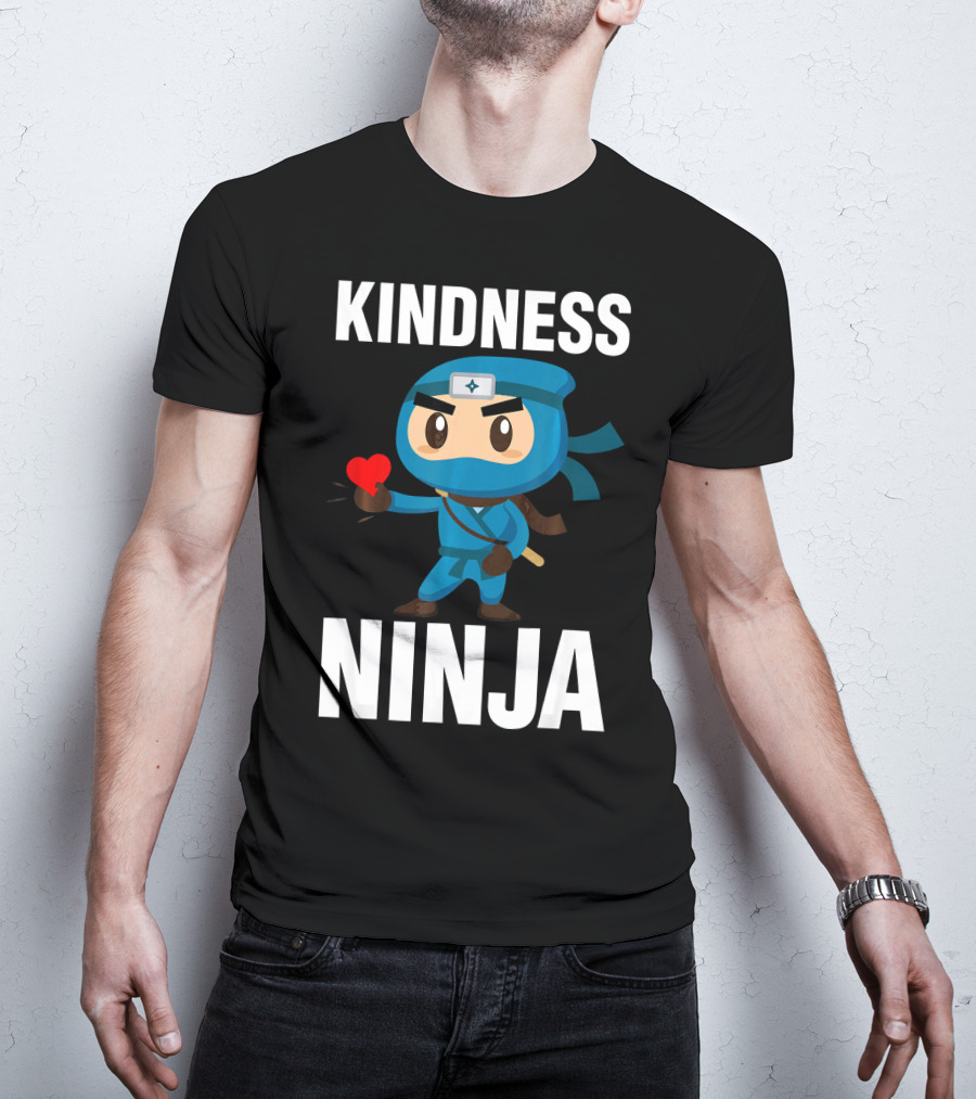 Kindness Ninja Anti Bullying Kids School Hero With Heart T-Shirt