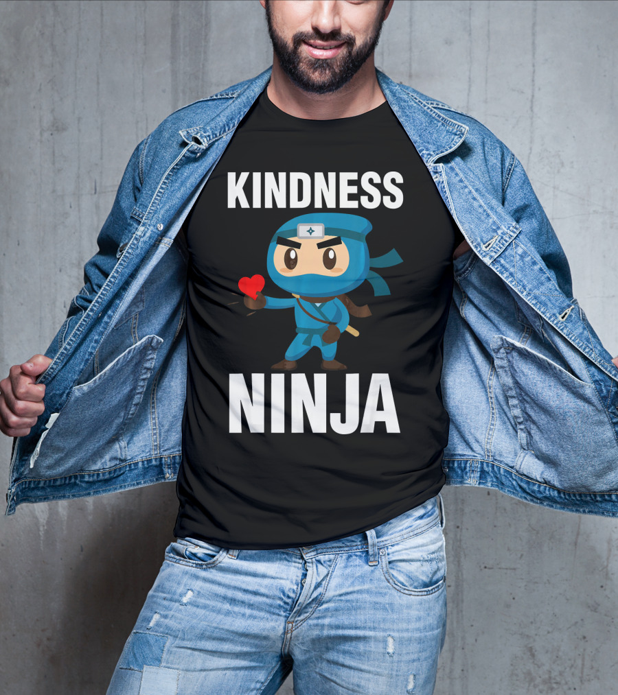 Kindness Ninja Anti Bullying Kids School Hero With Heart T-Shirt