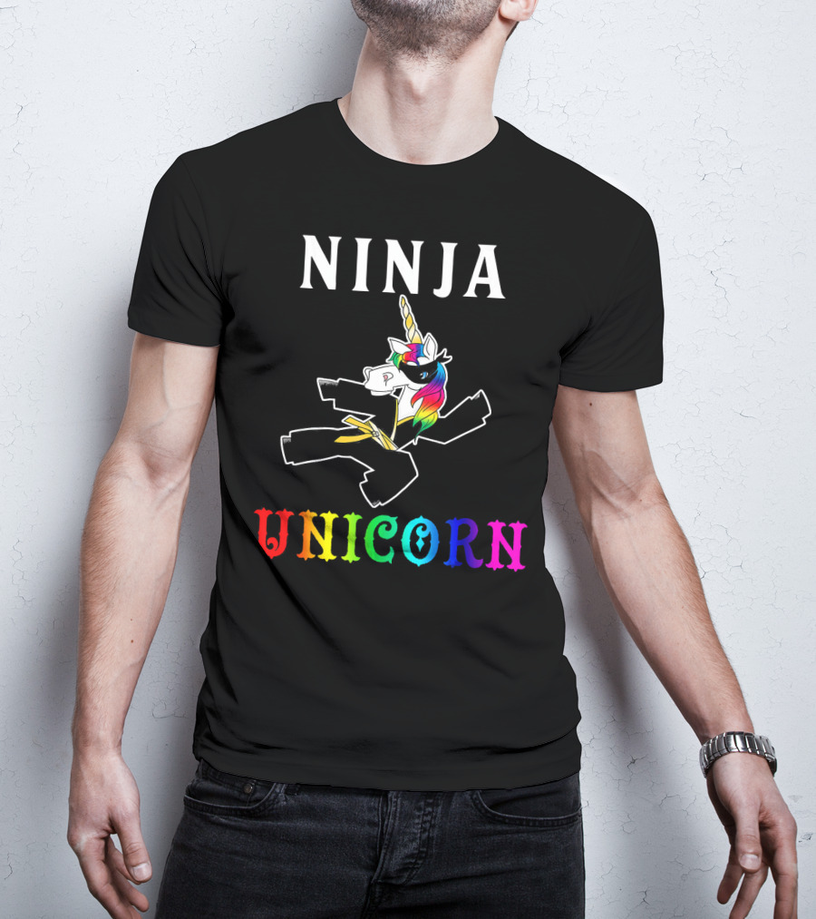 Ninja Unicorn Rainbow Anim T-Shirt