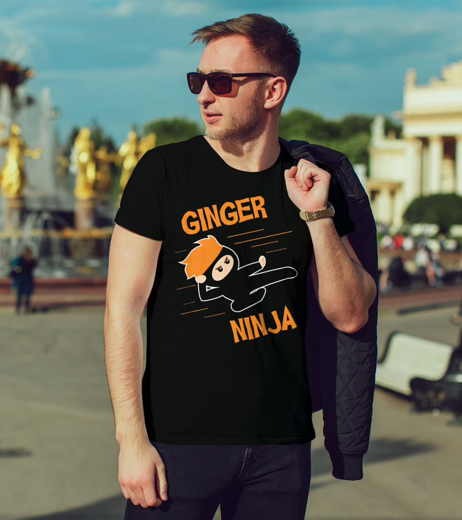 Ginger Ninja Red Hair Funny Kick T-Shirt
