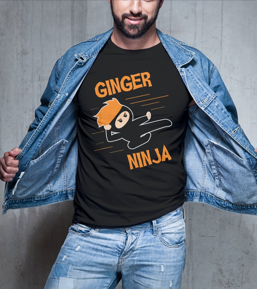Ginger Ninja Red Hair Funny Kick T-Shirt