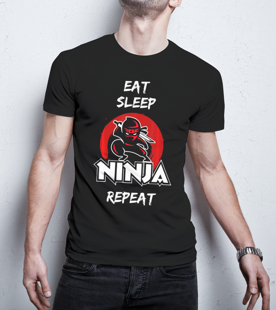 Eat Sleep Ninja Repeat Birthday Boys T-Shirt