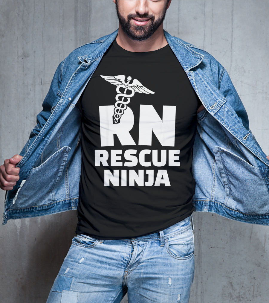 RN Rescue Ninja Nurses Caduceus T-Shirt