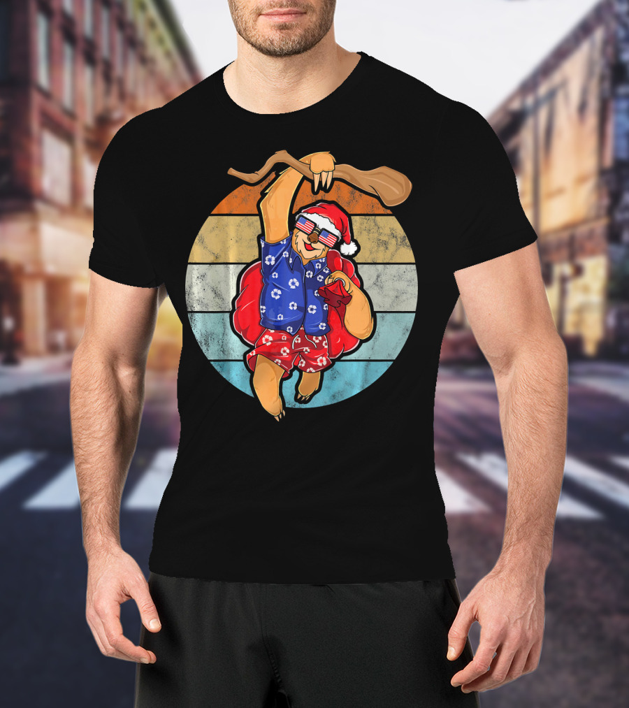 Vintage Clothing Unique Sloth Retro Santa Vacation T-Shirt