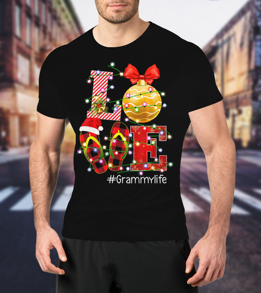 LOVE Christmas Ornaments Lights #Grammylife T-Shirt