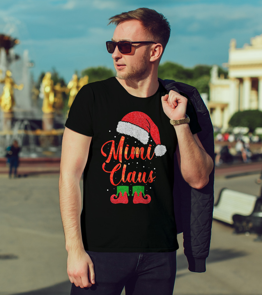 Mimi Claus Santa Hat Festive Christmas Humor T-Shirt