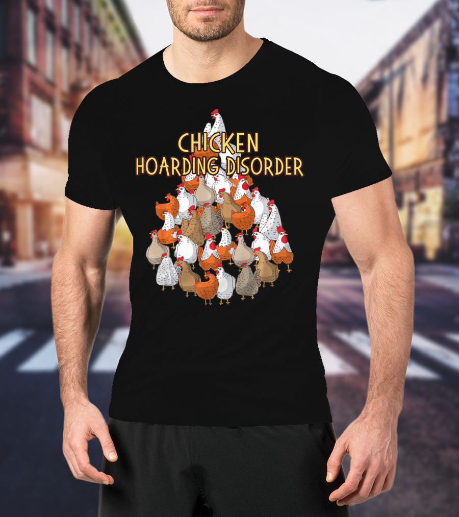 Chicken Hoarding Disorder Multicolor Chicken Pyramid T-Shirt