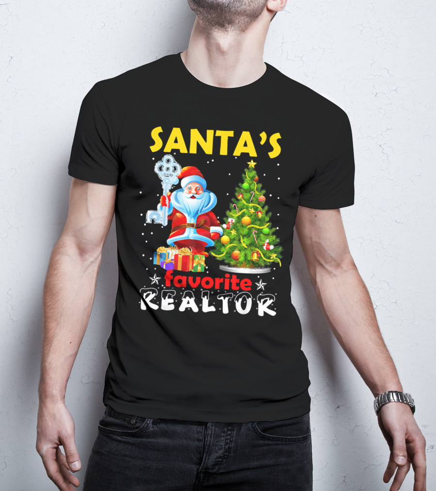Santa's Favorite Realtor Christmas Tree Presents Key T-Shirt