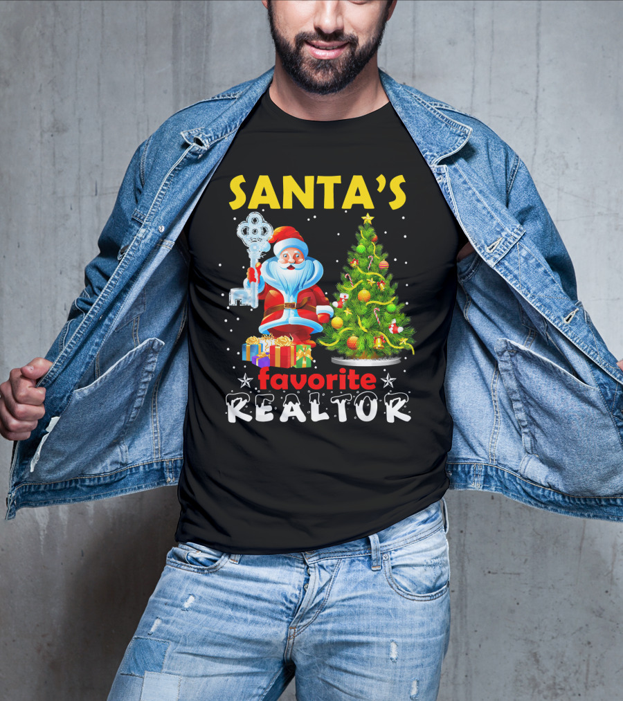 Santa's Favorite Realtor Christmas Tree Presents Key T-Shirt