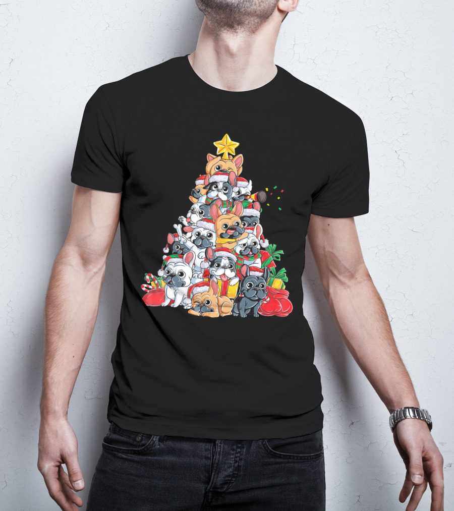 French Bulldog Xmas Tree Holiday T-Shirt