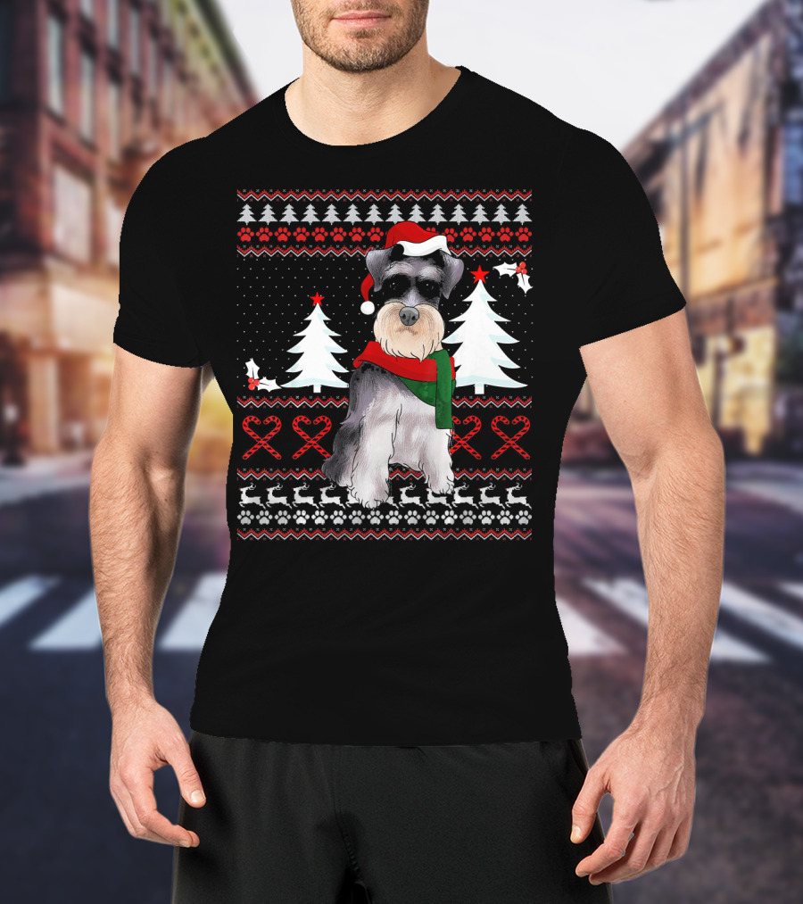 Miniature Schnauzer Christmas Holiday T-Shirt