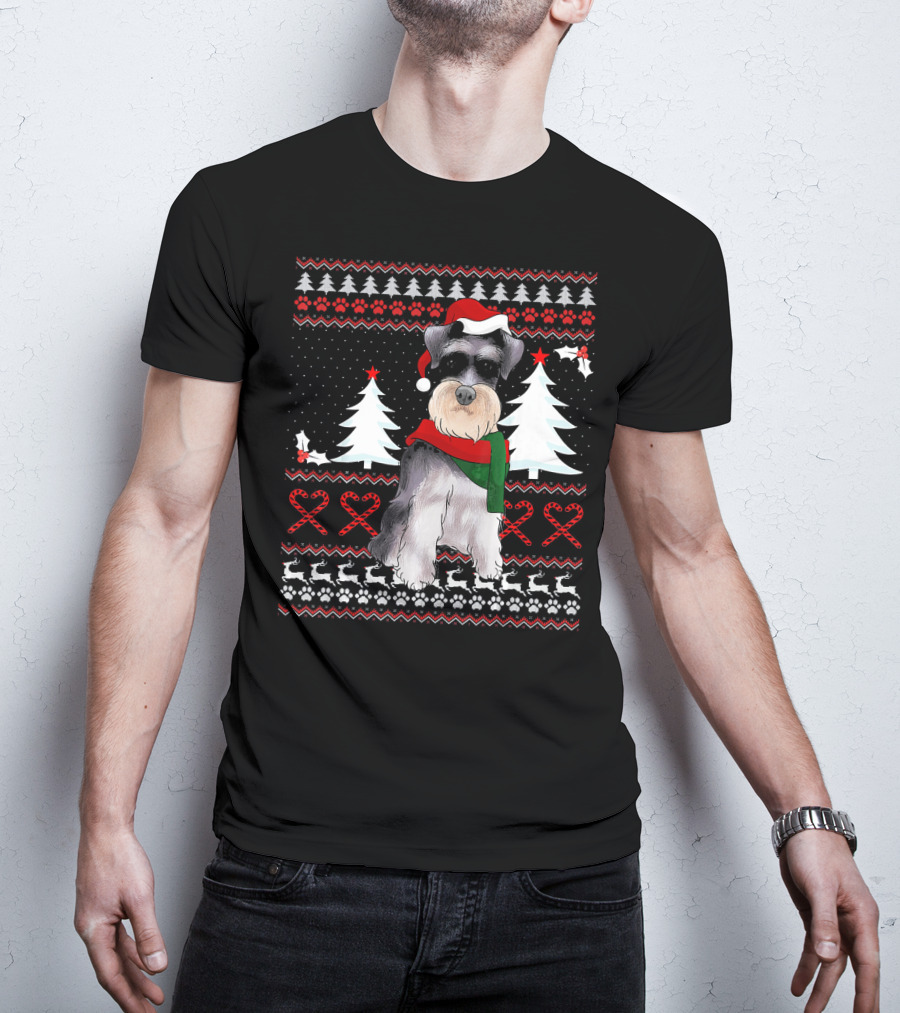 Miniature Schnauzer Christmas Holiday T-Shirt