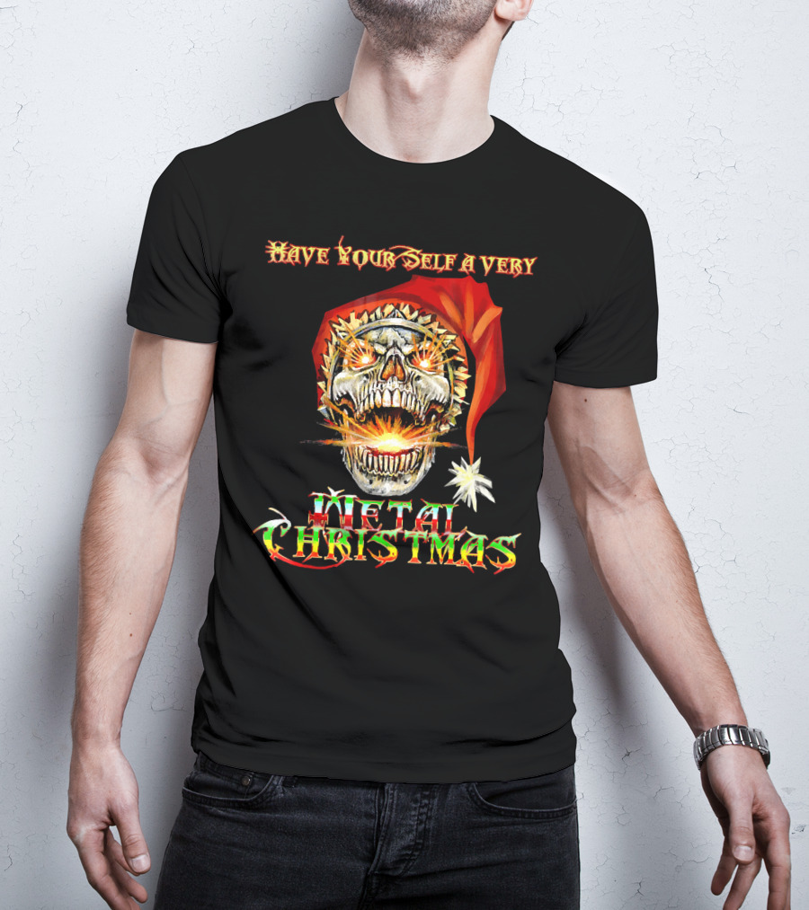 Have Yourself A Very Metal Christmas Skull Santa T-Shirt
