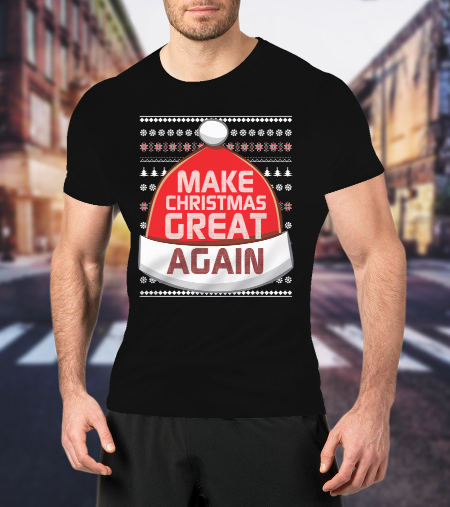 Make Christmas Great Again Santa Hat Snowflake T-Shirt