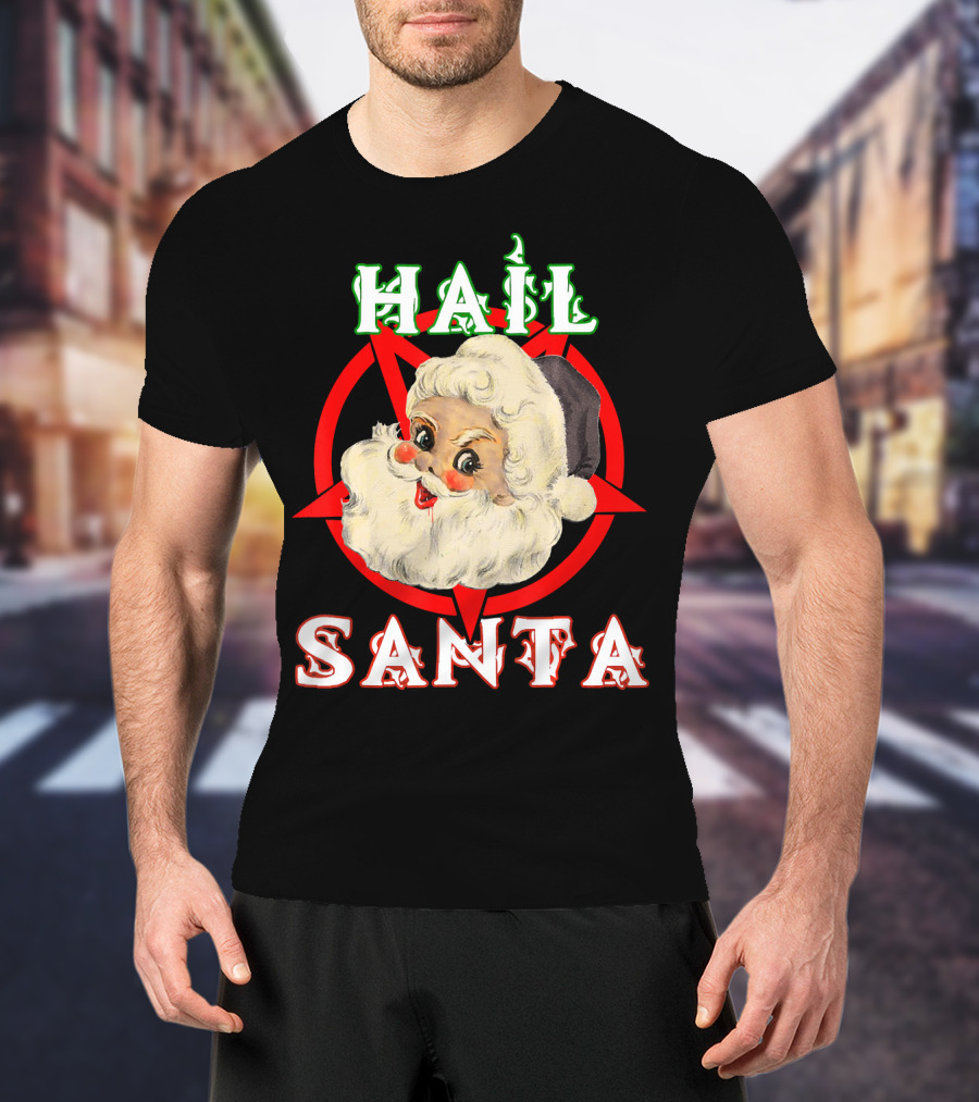 Hail Santa Santa Claus Demonic Satanic Pentagram T-Shirt