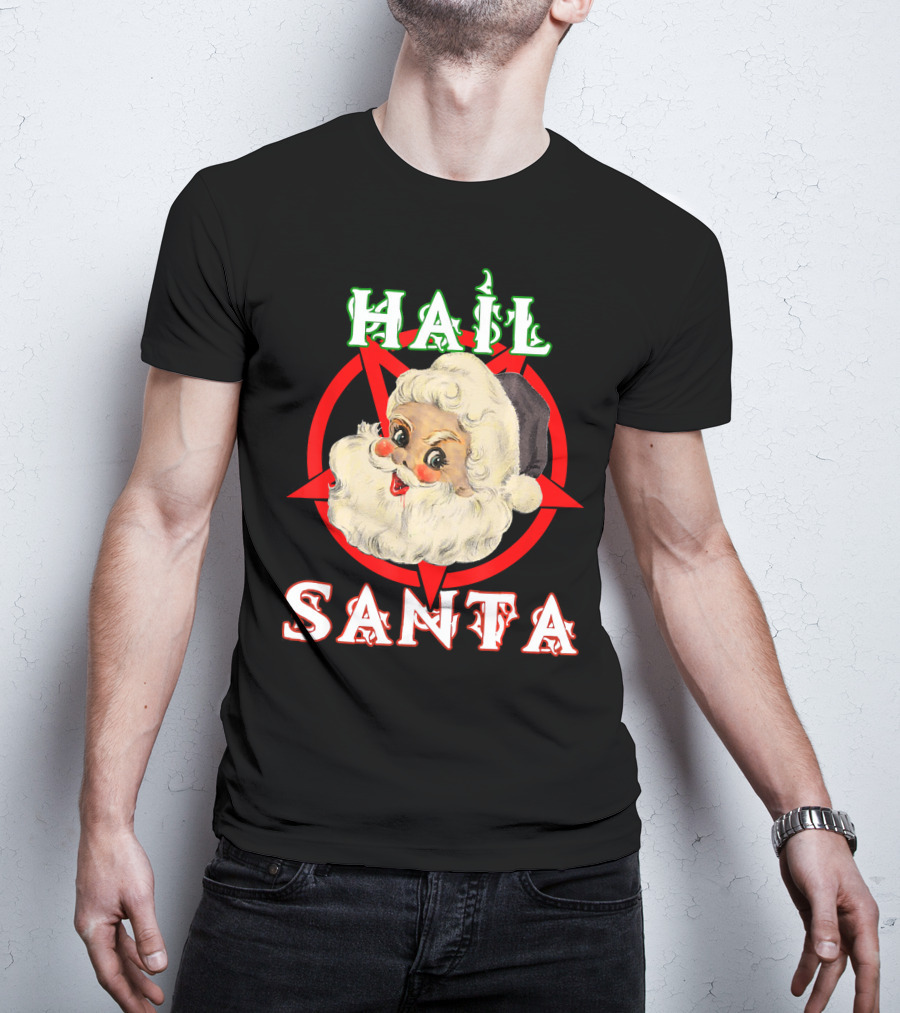 Hail Santa Santa Claus Demonic Satanic Pentagram T-Shirt