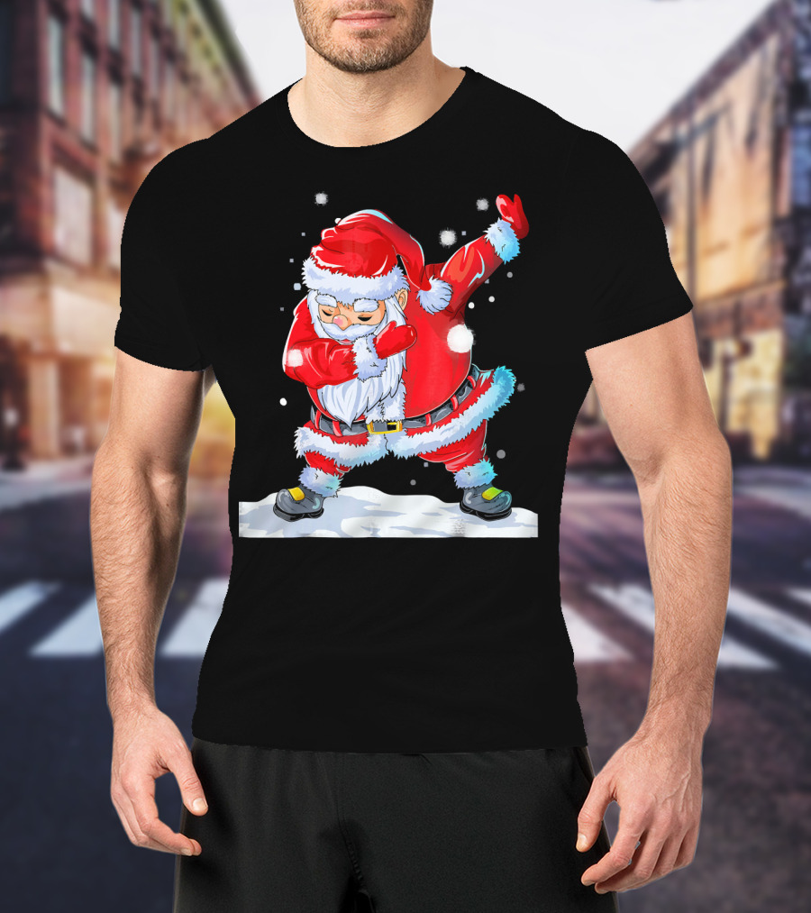 Dabbing Santa Claus Christmas Funny Festive Pose T-Shirt