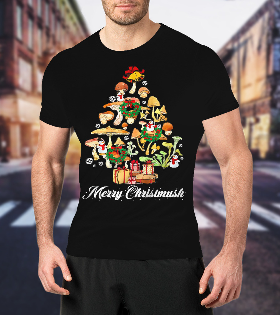 Merry Christmush Mushroom Christmas Tree T-Shirt