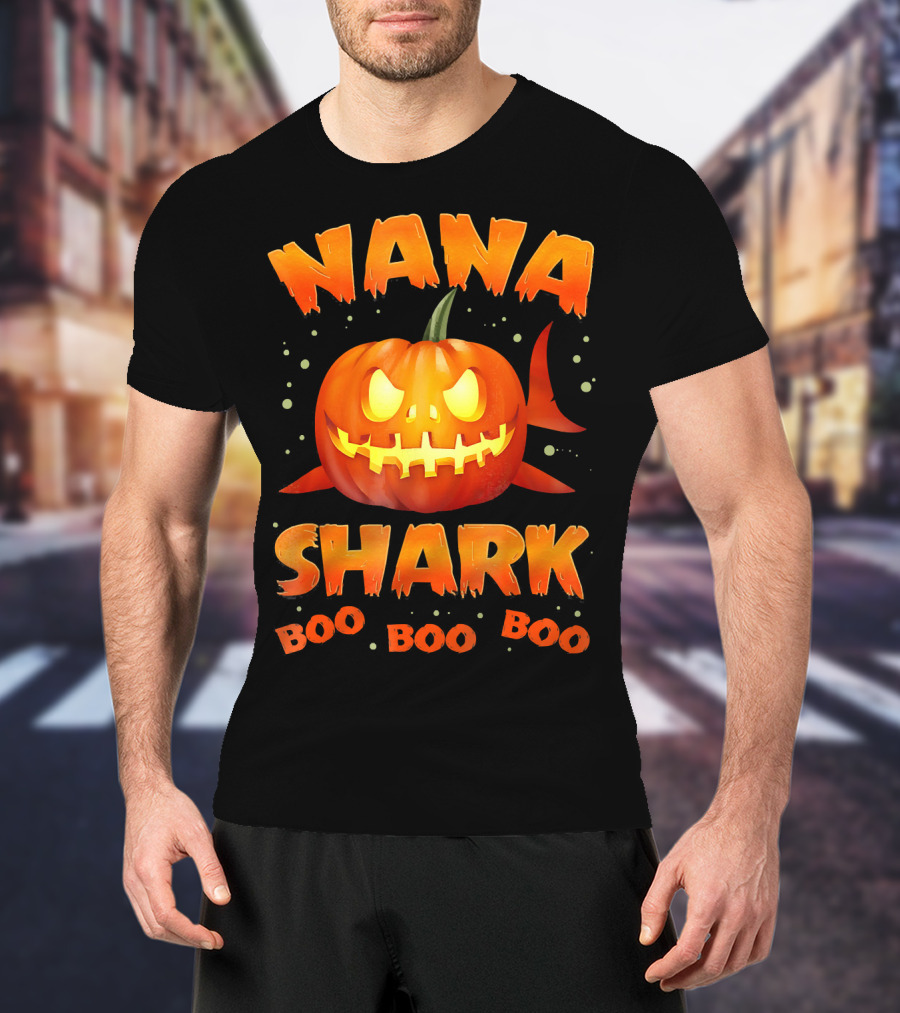 Nana Shark Pumpkin Boo Boo Boo T-Shirt