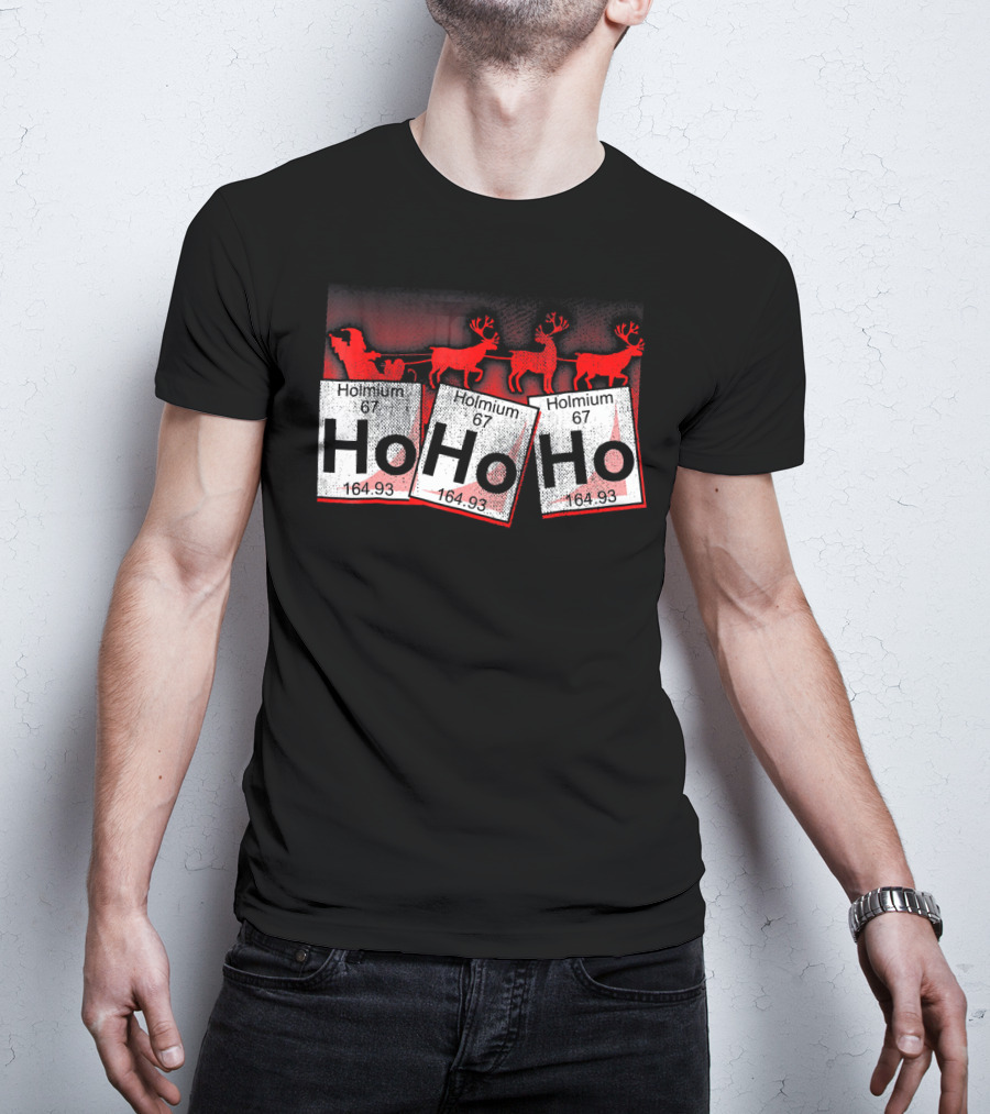Santa Claus Merry Christmas Ho Ho Holmium Periodic Table T-Shirt