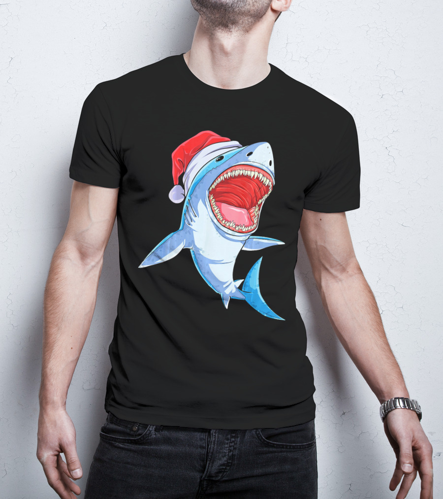 Christmas Kids Santa Shark T-Shirt