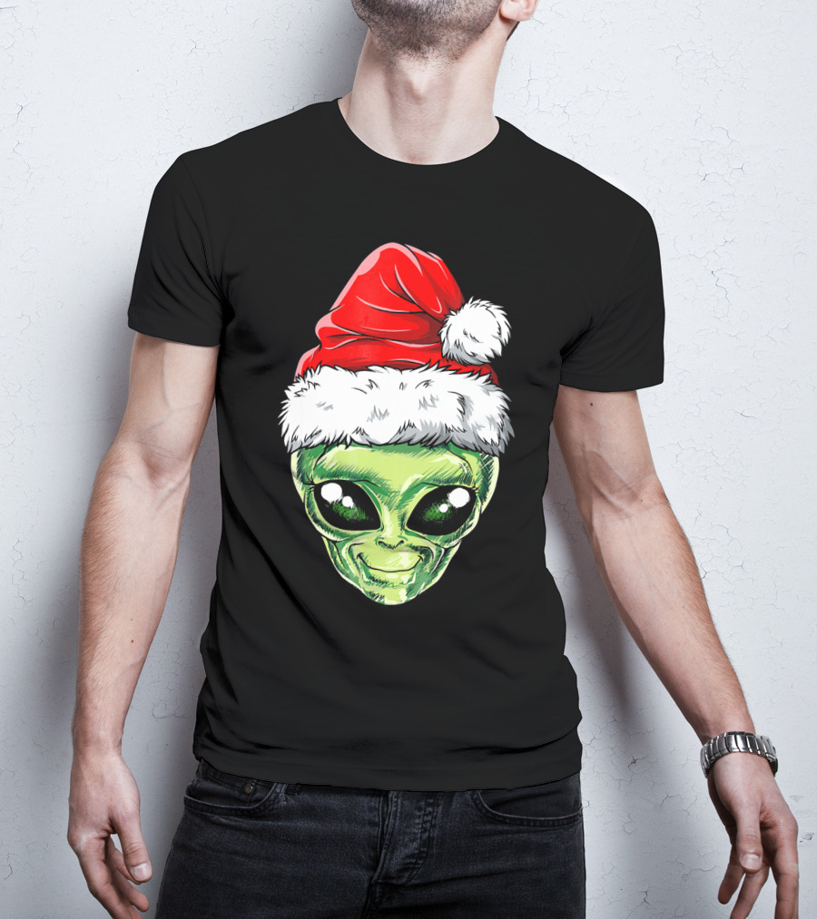 Alien Santa Christmas Hat T-Shirt