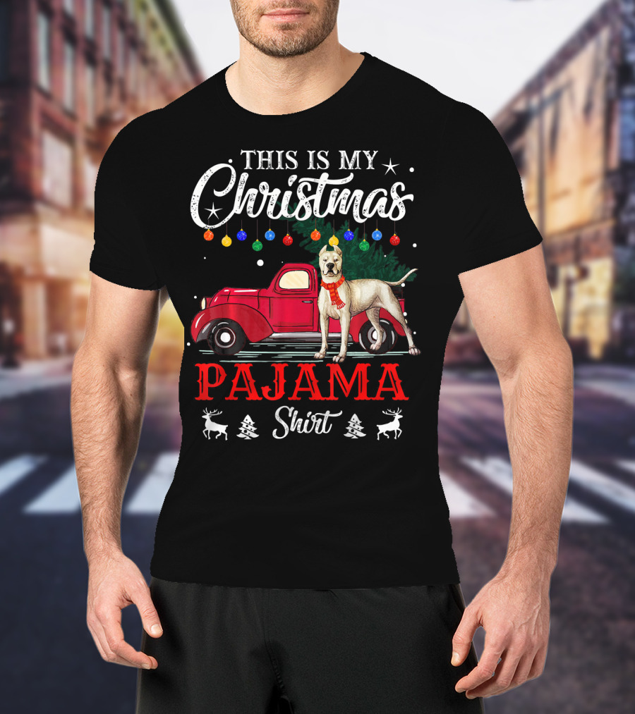 This Is My Christmas Pajama Shirt Dogo Car Holiday Lights T-Shirt