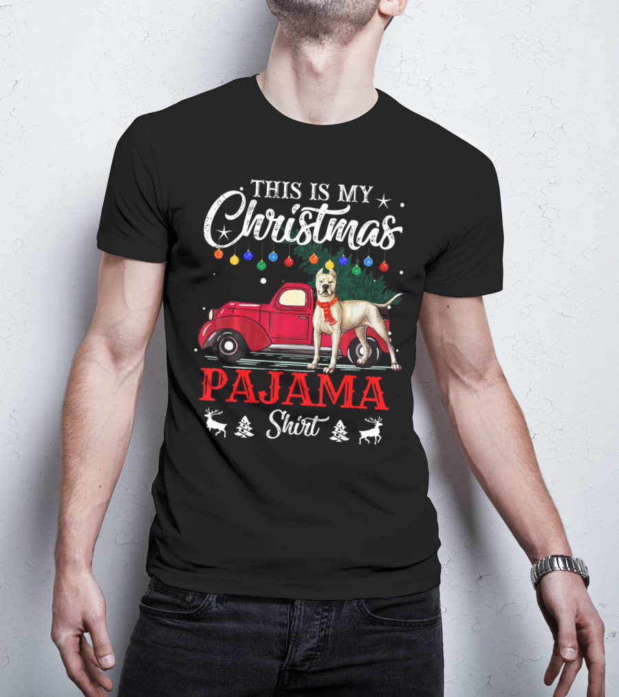 This Is My Christmas Pajama Shirt Dogo Car Holiday Lights T-Shirt